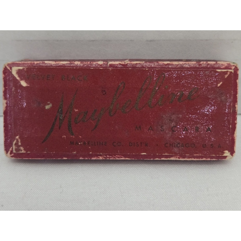 Vintage 1930s Maybelline Velvet Black‎ Mascara Original Brush Original Red Box
